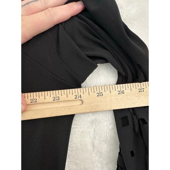 IC by Connie K Black 3/4 Eyelet Sleeve Tunic Top XL Mature - Picture 5 of 8